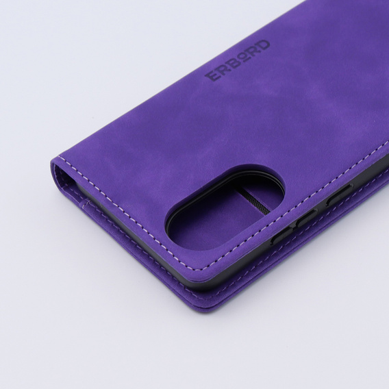 Husă pentru Oppo A78 4G, ERBORD Vintage, portofel cu clapetă, violet