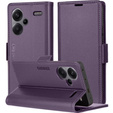 Husă pentru Xiaomi Redmi Note 13 Pro+, ERBORD Glossy Litchi, portofel cu clapetă, violet