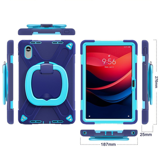 Husă pentru copii pentru Lenovo Tab M11, blindată cu curea, albastru marin / verde