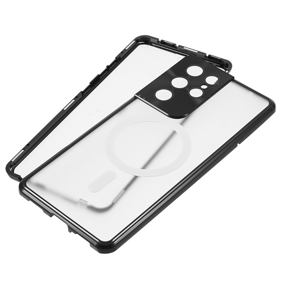 Carcasa Magnetic Dual Glass MagSafe pentru Samsung Galaxy S21 Ultra, negru