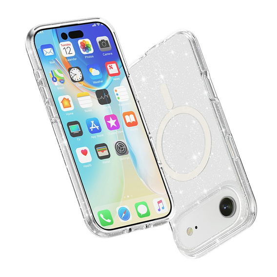 Husă pentru iPhone Air, pentru MagSafe, glitter, transparentă