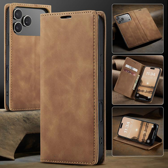 ERBORD Vintage caz - flip portofel pentru iPhone 17 Pro Max
