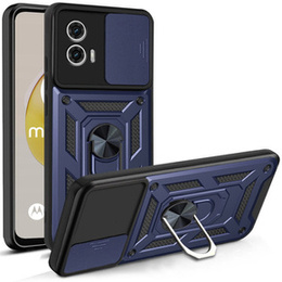 Husă blindată pentru Motorola Moto G73 5G, CamShield Slide, albastru