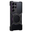 Carcasă pentru Samsung Galaxy S25 Ultra, Kickstand Bumper, cu capac pentru obiectiv, pentru MagSafe, negru / violet
