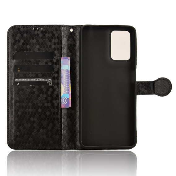 Husa cu clapetă pentru Motorola Moto G24 / G24 Power / G04, Wallet Rhombus, negru