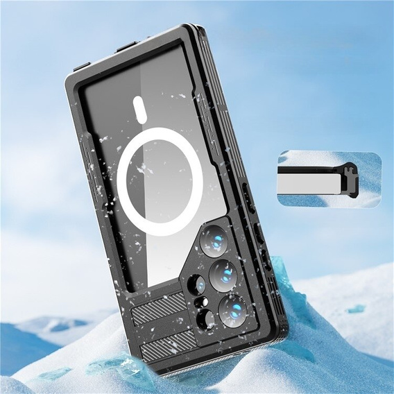 Husă impermeabilă pentru Samsung Galaxy S24 Ultra, Redpepper, pentru MagSafe, negru