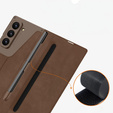 Carcasă portofel cu clapetă maro pentru Samsung Galaxy Z Fold 7 5G