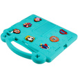 Husă pentru copii pentru Apple iPad Air 11" 6 gen. 2024, Cute Patterns, cu suport, verde