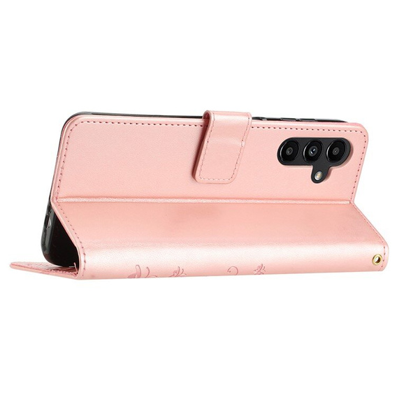 Cu clapetă pentru Samsung Galaxy A55 5G, Wallet, Butterfly, violet