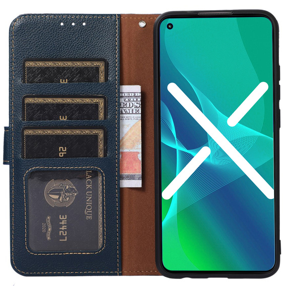 Husa cu clapetă pentru Samsung Galaxy S22+ Plus 5G, KHAZNEH RFID, albastru
