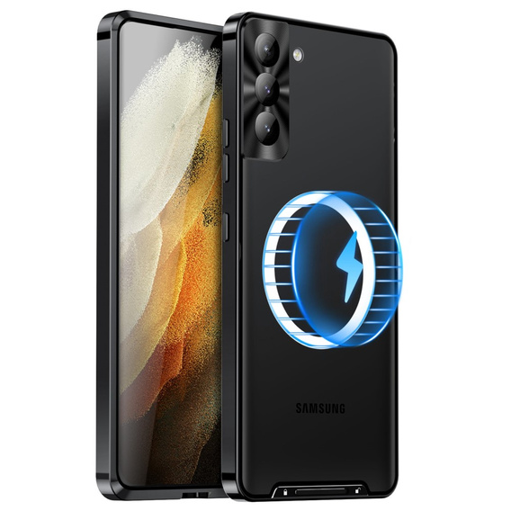 Carcasă de protecție pentru camera foto pentru Samsung Galaxy S21+ Plus, CamShield MagSafe, transparent / negru