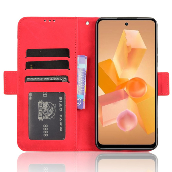 Cu clapetă pentru Infinix Hot 40i, Card Slot, roșu