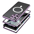 Carcasa Magnetic Dual Glass MagSafe pentru Samsung Galaxy S24 Ultra, violet