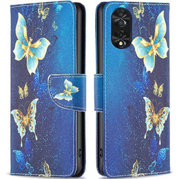 Cu clapetă pentru TCL 40 NxtPaper, Wallet, Butterflies albastru
