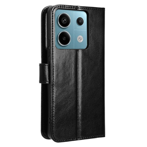 Cu clapetă pentru Xiaomi Redmi Note 13 Pro 5G, Crazy Horse Wallet, negru