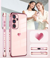 Carcasa pentru Samsung Galaxy A56, Electro heart, roz rose gold + sticlă 9H