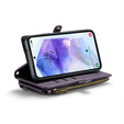Husă CASEME pentru Samsung Galaxy A55 5G, RFID Leather Wallet, cu curea de umăr, violet