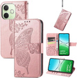 Cu clapetă pentru Oppo A5 Pro 5G, Butterfly, roz rose gold