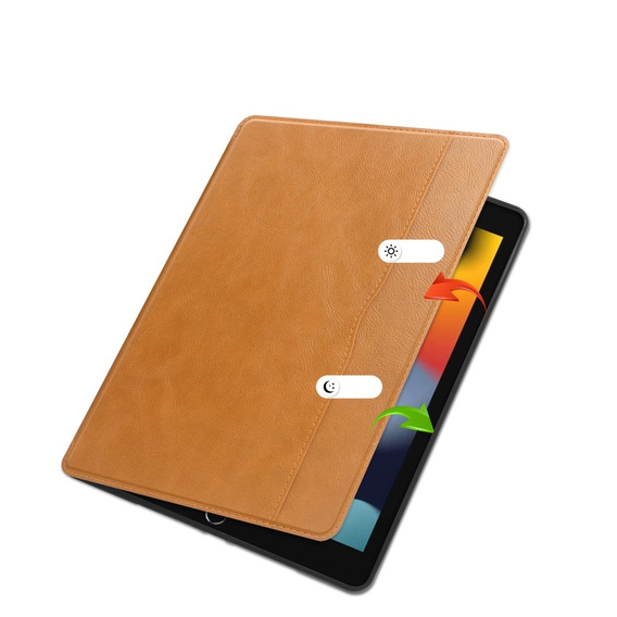 Husă pentru iPad 10.2 2021 / 2020 / 2019, Business Card and Pen Slot, maro