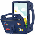 Husă pentru copii pentru Samsung Galaxy Tab S10 Lite / S10 FE / S9 FE, Cute Patterns, cu suport, albastru închis