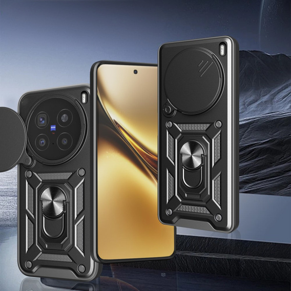 Husă blindată pentru Vivo X200 Pro 5G, CamShield Slide, negru