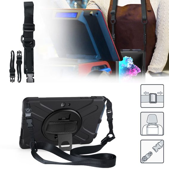 Husă protectoare în formă de X pentru Microsoft Surface Go/Go 2/Go 3/Go 4, negru