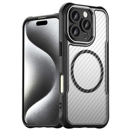 Husă pentru iPhone 16 Pro, Fusion Hybrid Carbon, pentru MagSafe, negru