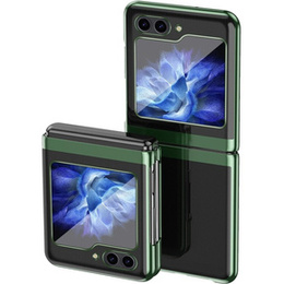 Husă pentru Samsung Galaxy Z Flip7 FE / Z Flip6, PC Case, transparent / verde