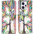 Cu clapetă pentru Motorola Moto G53 5G / G23 / G13, Wallet, tree of life, alb