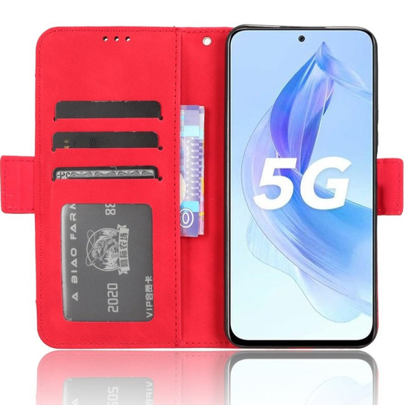 Cu clapetă pentru Honor 90 Lite 5G, Card Slot, roșu