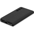 Cu clapetă pentru Samsung Galaxy S23 Plus, GKK Leather, carbon negru