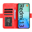 Cu clapetă pentru Xiaomi Redmi 13, Card Slot, roșu