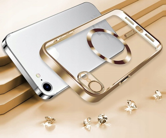 Husă pentru iPhone 7 / 8, Electro MagSafe, de aur + Sticlă pentru ecran