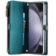 Husă CASEME pentru Samsung Galaxy Z Fold6 5G, RFID Leather Wallet, cu curea de umăr, verde
