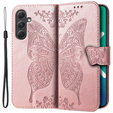 Cu clapetă pentru Samsung Galaxy A54 5G, Butterfly, roz rose gold