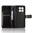 Cu clapetă pentru Xiaomi Poco F6 Pro, Crazy Horse Wallet, negru