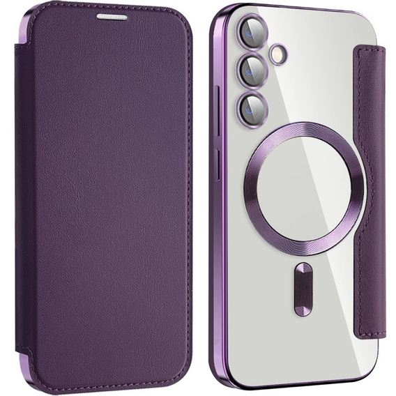 Cu clapetă pentru Samsung Galaxy S23 FE, RFID Wallet MagSafe CamShield, violet