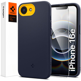 Carcasă Spigen pentru iPhone 16E, Nano Pop MagSafe, albastru închis + sticlă temperată 9H