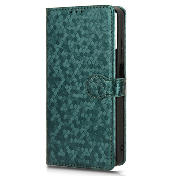 Husa cu clapetă pentru Motorola Moto G24 / G24 Power / G04, Wallet Rhombus, verde