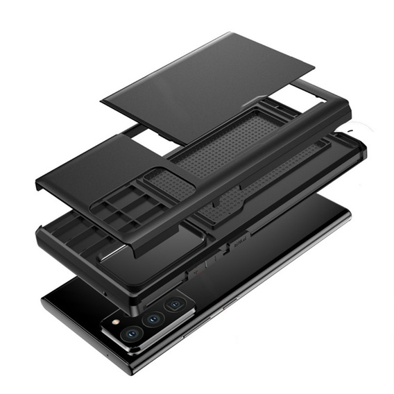 Huse pentru Samsung Galaxy Note 20 Ultra, Sliding Card Holder, negru