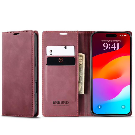 ERBORD Vintage Wallet Case pentru iPhone 17 Pro Max