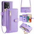 Cu clapetă pentru Xiaomi Redmi Note 13 5G, Wallet Zipper Pocket, violet