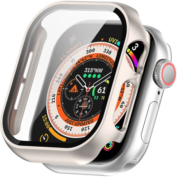 2w1 Etui + Szkło Hartowane do Apple Watch 7/8 41MM, Czarne
