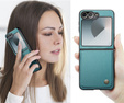 Husă pentru Samsung Galaxy Z Flip7 FE / Z Flip6, CASEME Litchi Leather, verde