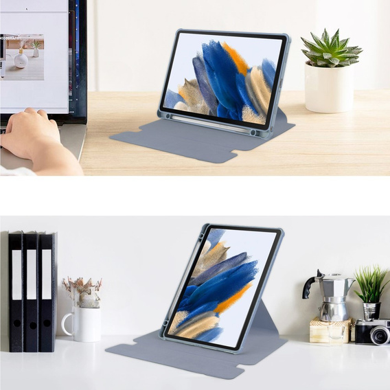 Husă pentru tastatură pentru Samsung Galaxy Tab A9+, Rotary 360° Leather, violet