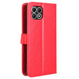 Cu clapetă pentru T Phone 2 5G, Crazy Horse Wallet, roșu