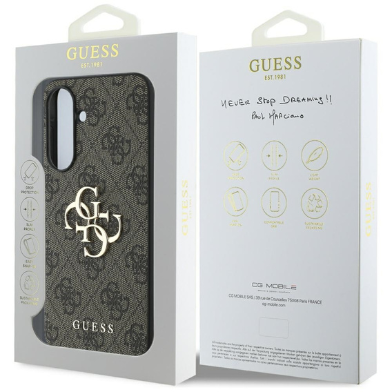 GUESS Huse pentru Samsung Galaxy A56 5G, 4G Big Metal Logo, maro