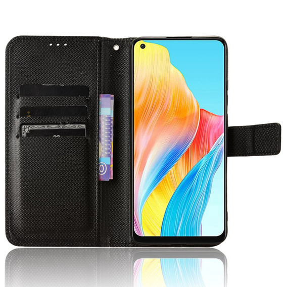 Cu clapetă pentru Oppo A58 4G, Smart Magnet, negru