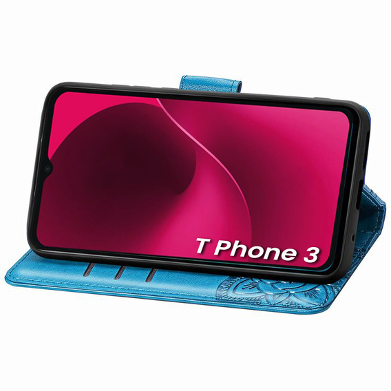 Cu clapetă pentru T Phone 3 5G, Butterfly, albastru