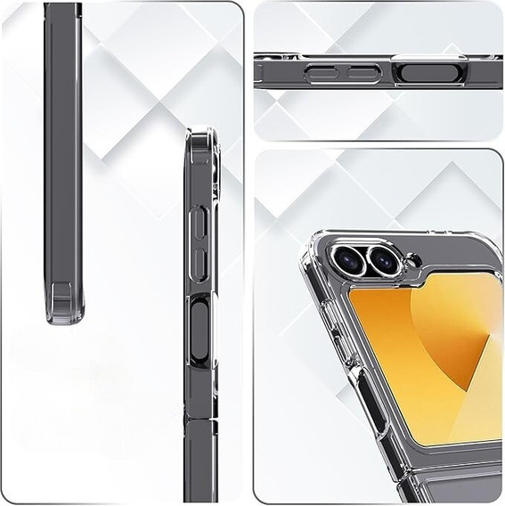 Huse pentru Samsung Galaxy Z Flip7 FE / Z Flip6, Fusion Hybrid, transparentă